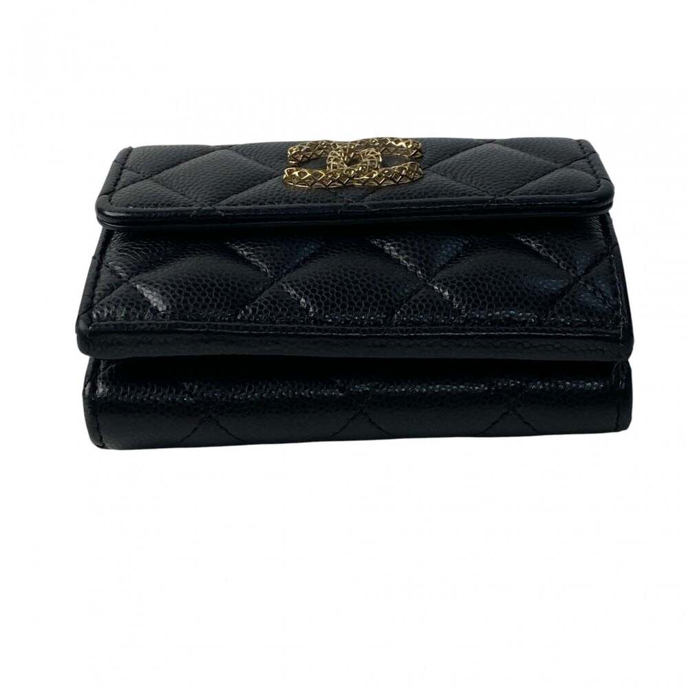 CHANEL Black Caviar Leather Logo Wallet - Picture 5 of 16